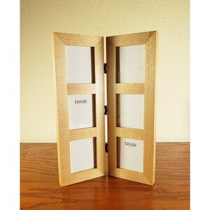 Photo Frame Wood Holds 6  Hinged Natural Beech Wood 2½ x 3 Photo Size Dansk